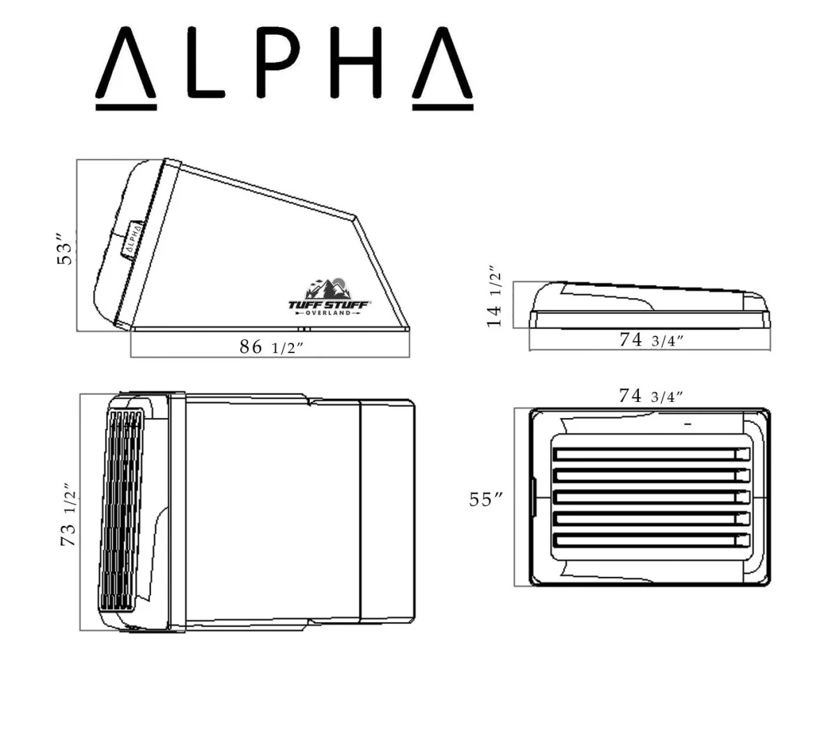 Alpha Hardshell Rooftop Tent, ABS, 2-3 Person, Black - Image 30
