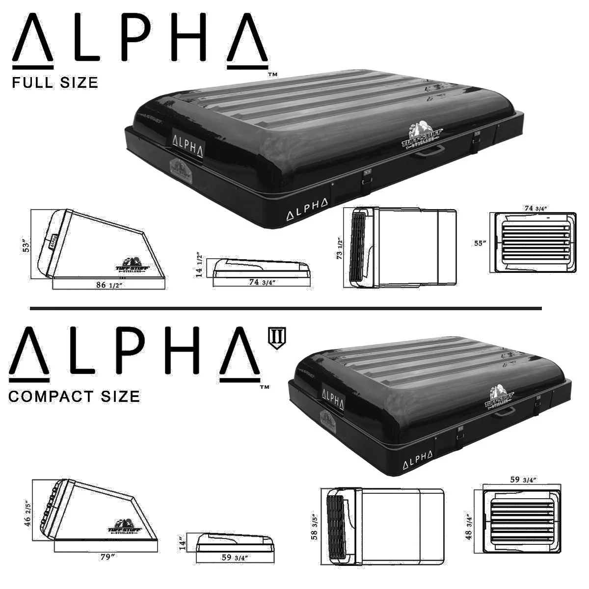 Alpha Hardshell Rooftop Tent, ABS, 2-3 Person, Black - Image 31