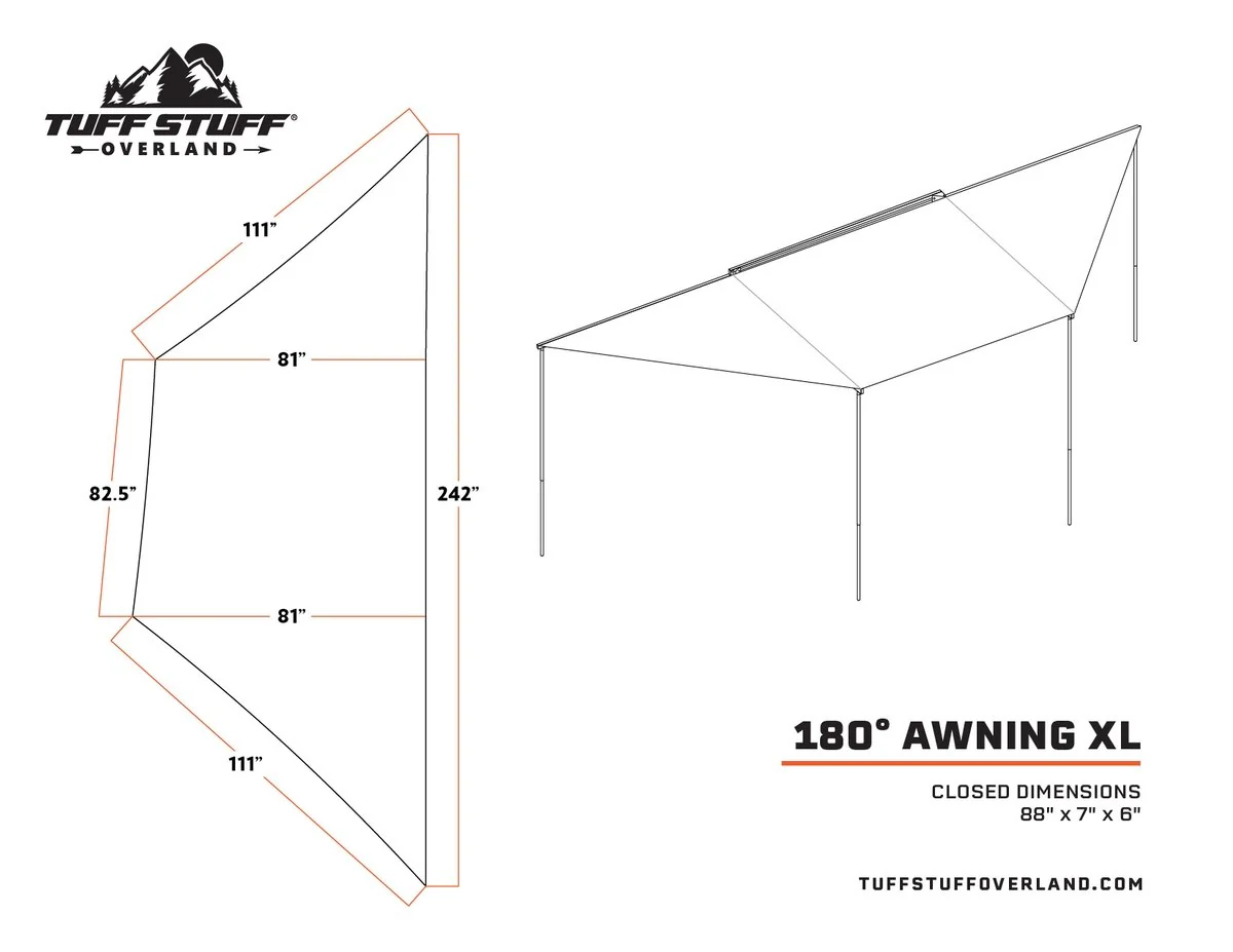 180 Degree Awning, XL, Driver or Passenger Side, C-Channel Aluminum, Olive - Image 4