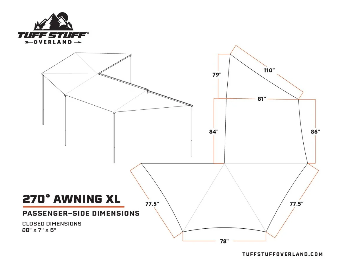 270 Degree Awning, XL, Passenger Side, C-Channel Aluminum, Olive - Image 3