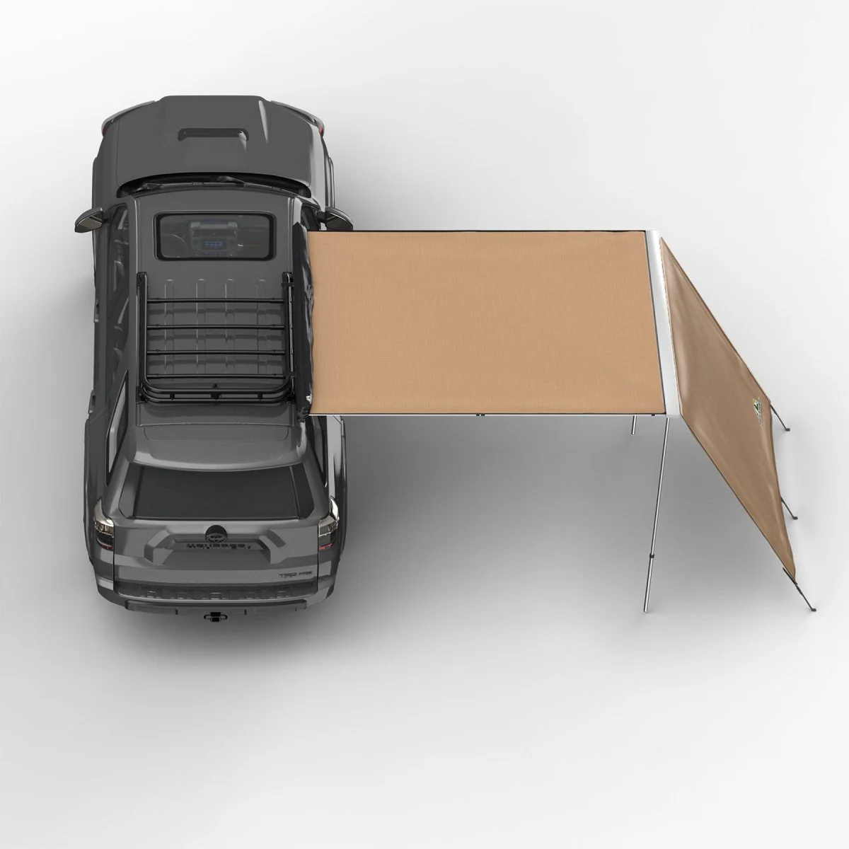 Truck or Car Awning Shade Wall, 6.5x8 Feet, Poly-Cotton Ripstop Fabric, Tan - Image 3