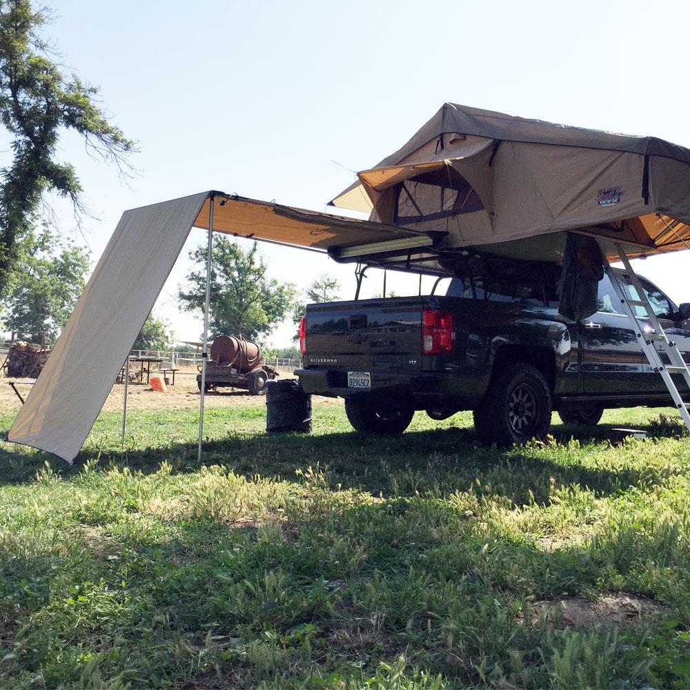 Truck or Car Awning Shade Wall, 4.5x6 Feet, Poly-Cotton Ripstop Fabric, Tan - Image 11