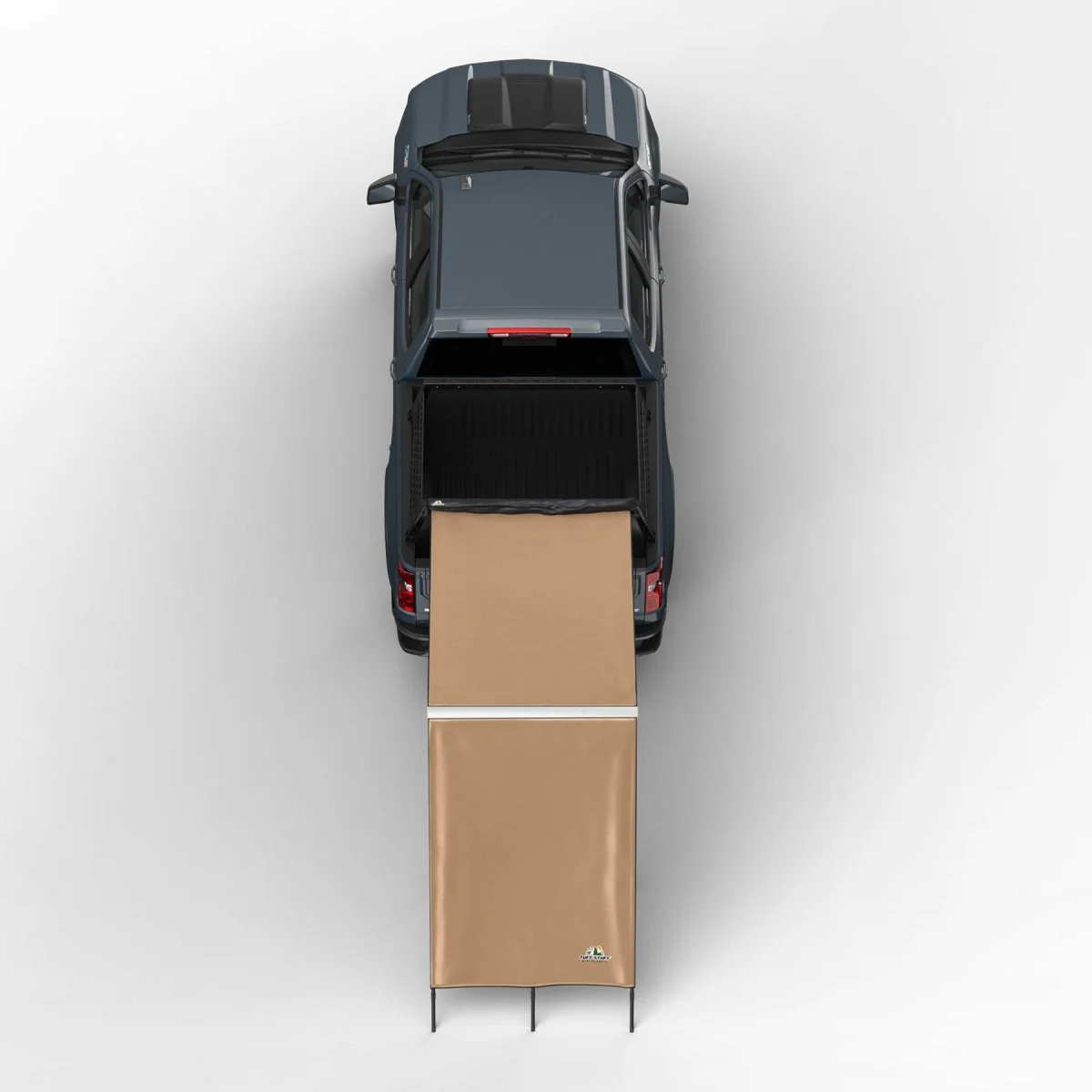Truck or Car Awning Shade Wall, 4.5x6 Feet, Poly-Cotton Ripstop Fabric, Tan - Image 3