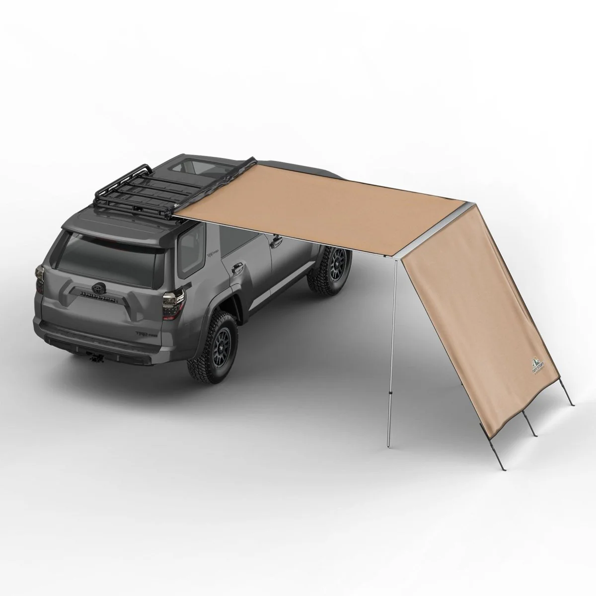 Truck or Car Awning Shade Wall, 6.5x8 Feet, Poly-Cotton Ripstop Fabric, Tan - Image 4
