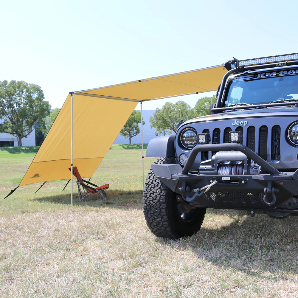 Truck or Car Awning Shade Wall, 6.5x8 Feet, Poly-Cotton Ripstop Fabric, Tan - Image 7