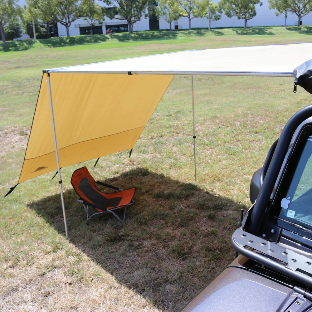 Truck or Car Awning Shade Wall, 6.5x8 Feet, Poly-Cotton Ripstop Fabric, Tan - Image 8