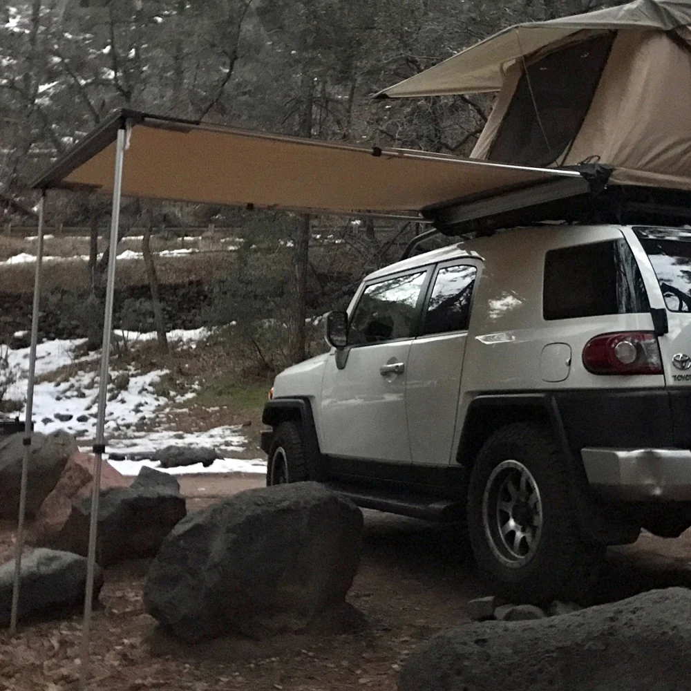Truck or Car Awning, 4.5x6 Feet, Poly-Cotton Ripstop Fabric, Tan - Image 18