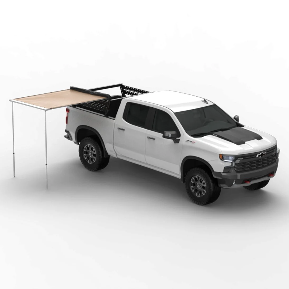 Truck or Car Awning, 4.5x6 Feet, Poly-Cotton Ripstop Fabric, Tan - Image 3