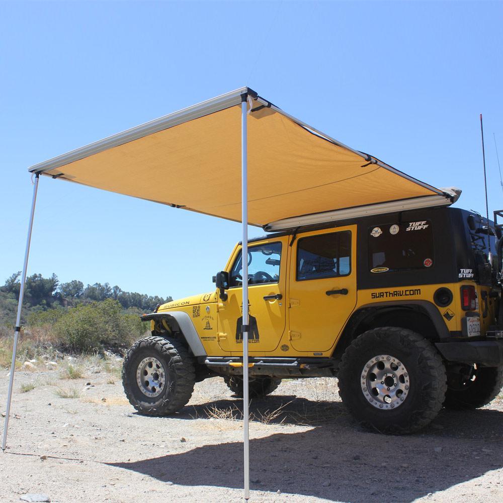 Truck or Car Awning, 6.5x8 Feet, Poly-Cotton Ripstop Fabric, Tan - Image 5