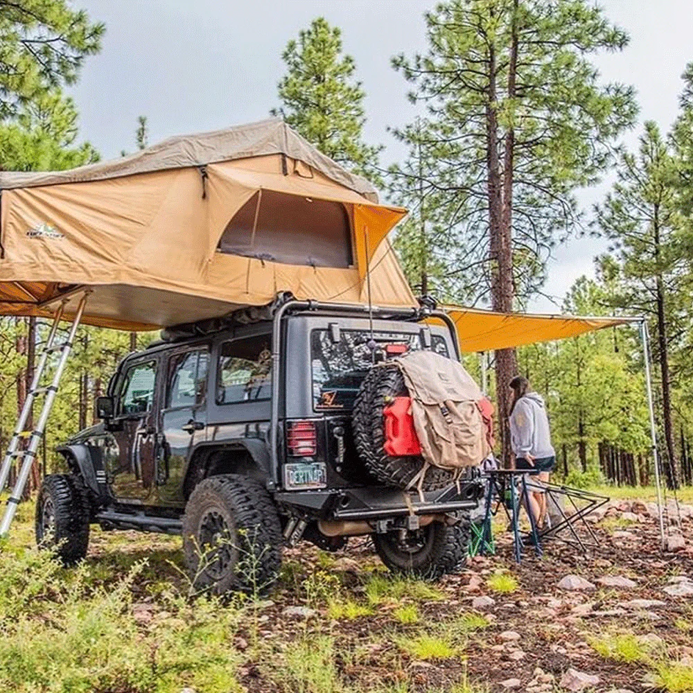 Truck or Car Awning, 6.5x8 Feet, Poly-Cotton Ripstop Fabric, Tan - Image 8