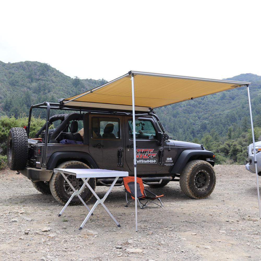 Truck or Car Awning, 6.5x8 Feet, Poly-Cotton Ripstop Fabric, Tan - Image 9