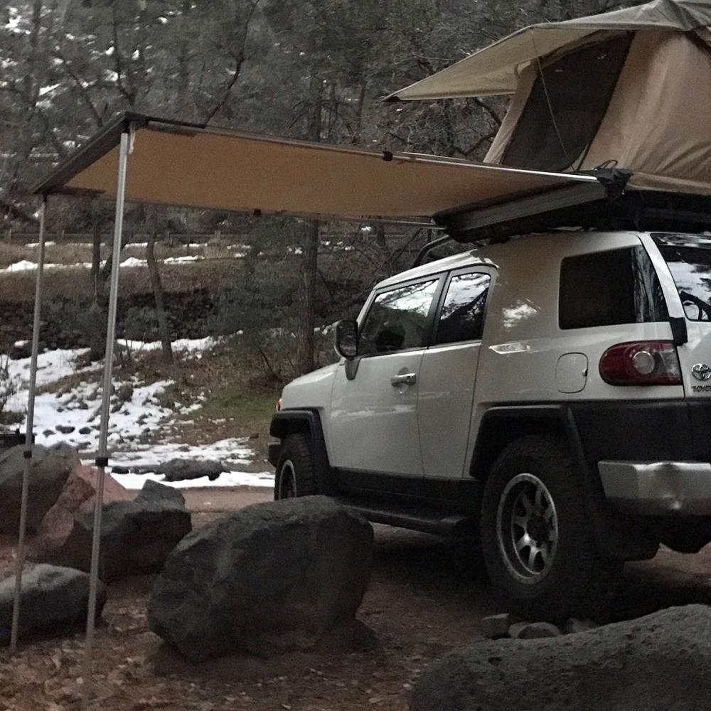 Truck or Car Awning, 4.5x6 Feet, Poly-Cotton Ripstop Fabric, Tan - Image 9